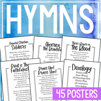 Preview of CHURCH HYMNS Posters for Teens | Christian Church Bulletin Board Activity