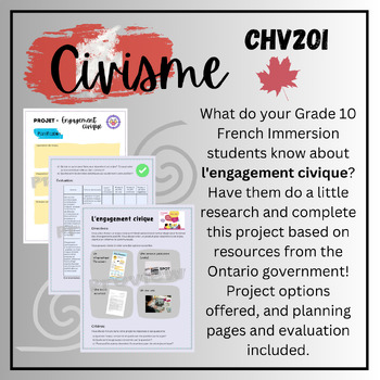 Preview of CHV20 Civics Français Engagement civique