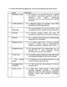 CIA4U-Grade 12-Economy-Unit 5 Test by Sara's materials | TPT