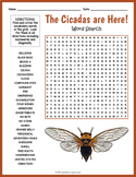 CICADA EMERGENCE Word Search Puzzle Worksheet Activity