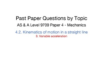 Preview of CIE AS & A Level Mechanics Topical Questions: Variable acceleration