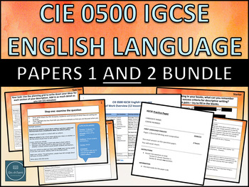 Preview of CIE IGCSE 0500 English Language Paper 1 and Paper 2 Bundle