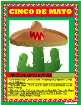 Preview of CINCO DE MAYO BUNDLE -No Prep FUN Spanish Activities-DISTANCE LEARNING