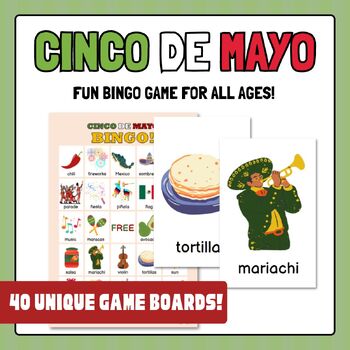 Preview of CINCO DE MAYO Bingo Game | *40* individual cards | Mexican culture