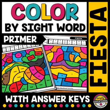 Preview of CINCO DE MAYO COLOR BY SIGHT WORD WORKSHEETS KINDERGARTEN COLORING PAGES SHEETS