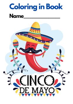 Preview of CINCO DE MAYO (Mexican culture) - COLORING BOOK (US Spelling), 20 pages