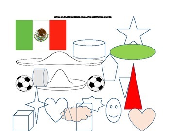 Preview of CINCO DE MAYO COLORING PAGE AND GEOMETRIC SHAPES