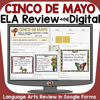 Preview of CINCO DE MAYO ELA DIGITAL REVIEW: GOOGLE (FORMS) CLASSROOM: DISTANCE LEARNING