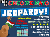 Preview of CINCO DE MAYO JEOPARDY! Interactive, Editable Gameboard with Answer Keys
