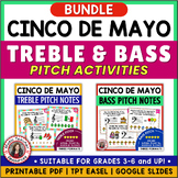 CINCO DE MAYO Music Activities - Treble and Bass Clef Note