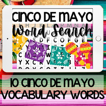CINCO DE MAYO THEME WORD SEARCH BOOM CARDS: 10 CINCO DE MAYO Vocabulary ...