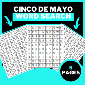 CINCO DE MAYO Word Search Puzzle Activities ( Cinco de Mayo ) | TPT