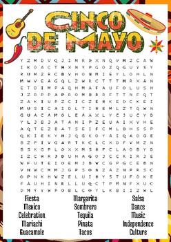 Preview of CINCO DE MAYO Word search puzzle worksheet activity
