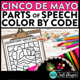 CINCO DE MAYO color by code coloring page PARTS OF SPEECH 