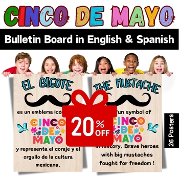 Preview of CINCO De MAYO Bulletin Board :Posters in English & Spanish | Mexican Symbols