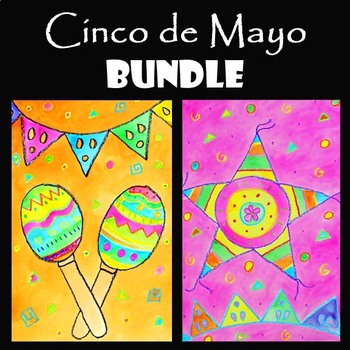 Preview of CINCO de MAYO BUNDLE Activities | 2 EASY Drawing & Painting Video Art Lessons