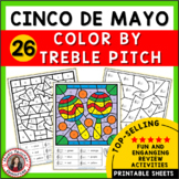 CINCO de MAYO Music Coloring Pages using Treble Clef Notes