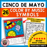 CINCO de MAYO Music Activities: Color by Music Symbols