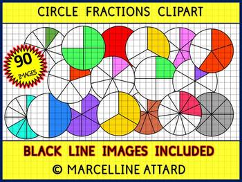 Preview of CIRCLE FRACTIONS CLIPART GEOMETRY CLIP ART FOR TEACHERS PAY TEACHERS SELLERS