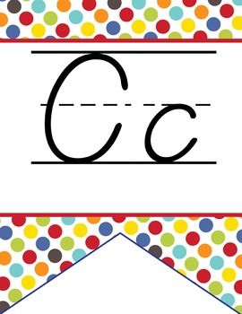 CIRCUS - Alphabet Flag Banner, handwriting, A to Z, D'Nealian manuscript