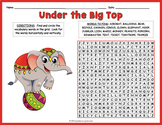 CIRCUS THEMED Word Search Puzzle Worksheet Activity