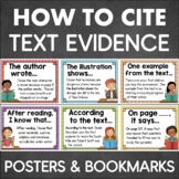 How to Cite Citing TEXT EVIDENCE Stems Posters Anchor Char