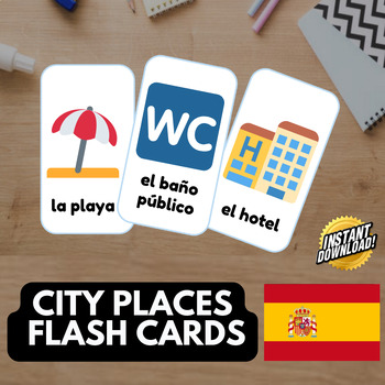Preview of CITY PLACES GERMAN Edition (43 emoji pictures) • Montessori Cards • Flash Cards