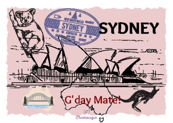 Preview of CITY SERIES: SYDNEY, AUSTRALIA GEOGRAPHY WRITING PRINTABLE TASK CARDS