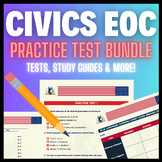 CIVICS EOC PRACTICE TEST + ANSWER KEY | 6 TEST BUNDLE STUD