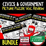 CIVICS Picture Puzzle Unit Review, Study Guide, Test Prep 