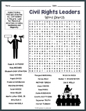 CIVIL RIGHTS LEADERS Word Search Puzzle Worksheet Activity