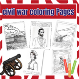 CIVIL WAR STORY COLORING PAGES FOR KIDS 8.5x11 in