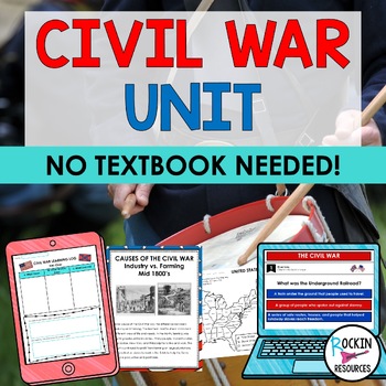 Preview of CIVIL WAR UNIT - The Civil War - Digital & Printable - GOOGLE