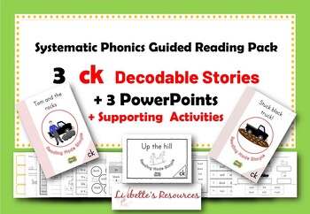 Preview of CK Glued Sounds: 3 Phonetic Guided Reading PowerPoints + Matching Books