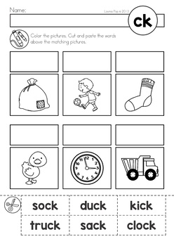 CK Consonant Digraph Games Activities Worksheets by Lavinia Pop TpT