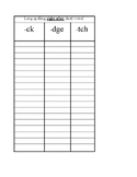 CK, DGE, TCH Word Dictation/Sort - Template only