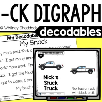 Preview of CK Digraph Decodable Readers & Decodable Passages for the CK Rule - First Grade