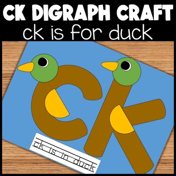 Preview of CK Digraph Letter Craft | ck for duck printable phonics craft & coloring page