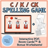 CK - K - C Interactive PDF Spelling Game, Boom Cards™ Deck