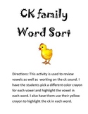 CK Word Family Sort