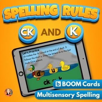 Preview of CK and K Spelling Rule Digital Boom Task Cards