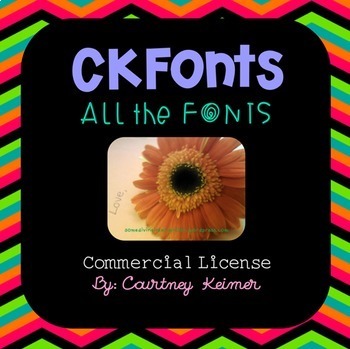Preview of CKFonts Bundle 100 Sweet Fonts for Teachers (Commercial Use)