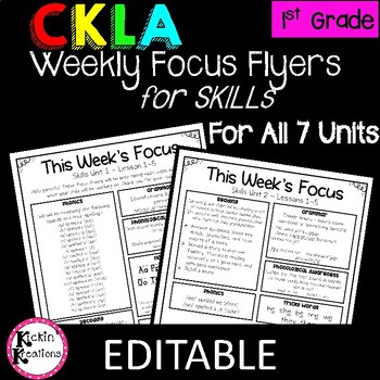 Preview of CKLA 1st Grade Skills Weekly Focus Flyer (Skills Guide)