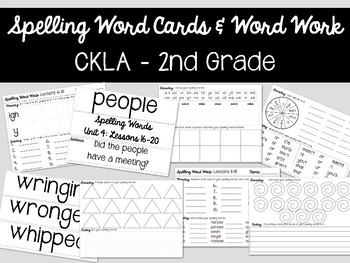 Preview of CKLA - 2nd Grade - Spelling Cards and Word Work
