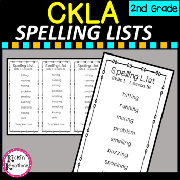 Preview of CKLA 2nd Grade Spelling Lists