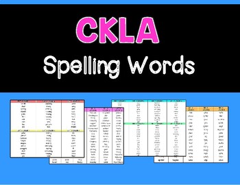 Preview of CKLA 2nd Grade Spelling Word Lists Unit 1- 6