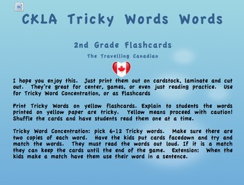 Ckla 2nd Grade Tricky Words Flashcards By The Traveling Canadian