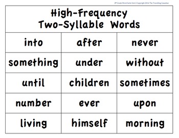 Ckla 2nd Grade Unit 2 Syllable Word Sorts By The Traveling Canadian