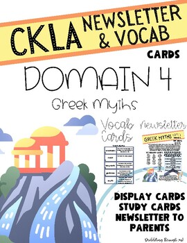 Preview of CKLA Domain 4 Greek Myths Vocabulary Cards & Newsletter Grade 2