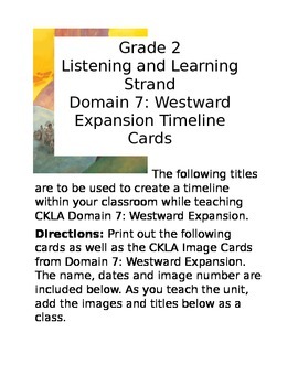 Preview of CKLA Domain 7: Westward Expansion Timeline Cards